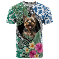 Polynesian Yorkshire Terrier T Shirt Polynesian Pattern And Yorkshire Terrier - Wonder Print Shop