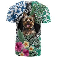 Polynesian Yorkshire Terrier T Shirt Polynesian Pattern And Yorkshire Terrier - Wonder Print Shop