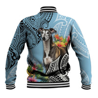 Polynesian Greyhound Baseball Jacket Polynesian Pattern And Greyhound - Wonder Print Shop
