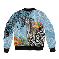 Polynesian Greyhound Bomber Jacket Polynesian Pattern And Greyhound - Wonder Print Shop