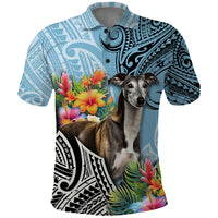 Polynesian Greyhound Polo Shirt Polynesian Pattern And Greyhound - Wonder Print Shop