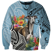 Polynesian Greyhound Sweatshirt Polynesian Pattern And Greyhound - Wonder Print Shop