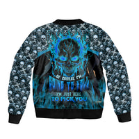 Fire Skull Bomber Jacket Of Course I'm Going To Hell I'm Just Here To Pick You Up - Wonder Print Shop