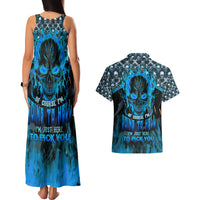 Fire Skull Couples Matching Tank Maxi Dress and Hawaiian Shirt Of Course I'm Going To Hell I'm Just Here To Pick You Up - Wonder Print Shop