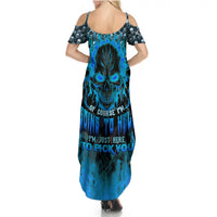 Fire Skull Summer Maxi Dress Of Course I'm Going To Hell I'm Just Here To Pick You Up - Wonder Print Shop