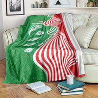 Germany Heligoland Blanket with Fish Illustration and Red Green Wave - Wonder Print Shop