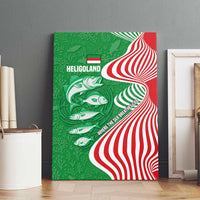 Germany Heligoland Canvas Wall Art with Fish Illustration and Red Green Wave - Wonder Print Shop