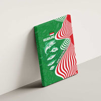 Germany Heligoland Canvas Wall Art with Fish Illustration and Red Green Wave - Wonder Print Shop
