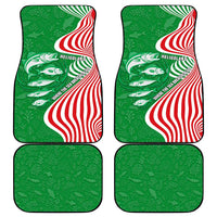 Germany Heligoland Car Mats with Fish Illustration and Red Green Wave - Wonder Print Shop