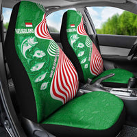 Germany Heligoland Car Seat Cover with Fish Illustration and Red Green Wave - Wonder Print Shop