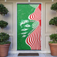 Germany Heligoland Door Cover with Fish Illustration and Red Green Wave - Wonder Print Shop