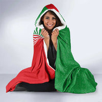 Germany Heligoland Hooded Blanket with Fish Illustration and Red Green Wave - Wonder Print Shop