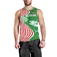 Germany Heligoland Men Tank Top with Fish Illustration and Red Green Wave - Wonder Print Shop