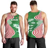 Germany Heligoland Men Tank Top with Fish Illustration and Red Green Wave - Wonder Print Shop