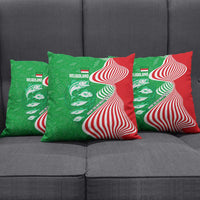 Germany Heligoland Pillow Cover with Fish Illustration and Red Green Wave - Wonder Print Shop