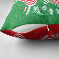 Germany Heligoland Pillow Cover with Fish Illustration and Red Green Wave - Wonder Print Shop