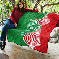 Germany Heligoland Quilt with Fish Illustration and Red Green Wave - Wonder Print Shop