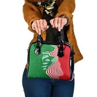 Germany Heligoland Shoulder Handbag with Fish Illustration and Red Green Wave - Wonder Print Shop