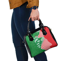 Germany Heligoland Shoulder Handbag with Fish Illustration and Red Green Wave - Wonder Print Shop