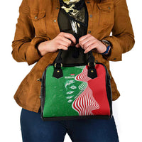 Germany Heligoland Shoulder Handbag with Fish Illustration and Red Green Wave - Wonder Print Shop