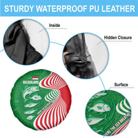 Germany Heligoland Spare Tire Cover with Fish Illustration and Red Green Wave - Wonder Print Shop