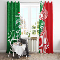 Germany Heligoland Window Curtain with Fish Illustration and Red Green Wave - Wonder Print Shop
