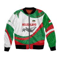 Germany Heligoland Bomber Jacket with Seal Graphic and Red Green Wave Nature - Wonder Print Shop