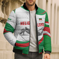 Germany Heligoland Bomber Puffer Jacket with Seal Graphic and Red Green Wave Nature - Wonder Print Shop