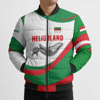 Germany Heligoland Bomber Puffer Jacket with Seal Graphic and Red Green Wave Nature - Wonder Print Shop