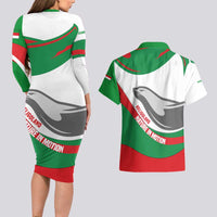 Germany Heligoland Couples Matching Long Sleeve Bodycon Dress and Hawaiian Shirt with Seal Graphic and Red Green Wave Nature - Wonder Print Shop