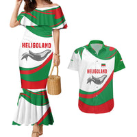 Germany Heligoland Couples Matching Mermaid Dress and Hawaiian Shirt with Seal Graphic and Red Green Wave Nature - Wonder Print Shop