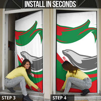 Germany Heligoland Door Cover with Seal Graphic and Red Green Wave Nature - Wonder Print Shop