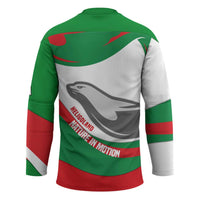 Germany Heligoland Hockey Jersey with Seal Graphic and Red Green Wave Nature - Wonder Print Shop