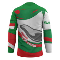 Germany Heligoland Hockey Jersey with Seal Graphic and Red Green Wave Nature - Wonder Print Shop