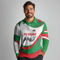Germany Heligoland Long Sleeve Polo Shirt with Seal Graphic and Red Green Wave Nature - Wonder Print Shop