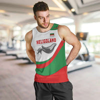 Germany Heligoland Men Tank Top with Seal Graphic and Red Green Wave Nature - Wonder Print Shop