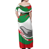 Germany Heligoland Off Shoulder Maxi Dress with Seal Graphic and Red Green Wave Nature - Wonder Print Shop