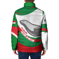 Germany Heligoland Padded Jacket with Seal Graphic and Red Green Wave Nature - Wonder Print Shop