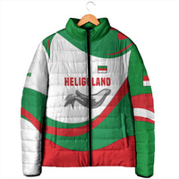 Germany Heligoland Padded Jacket with Seal Graphic and Red Green Wave Nature - Wonder Print Shop