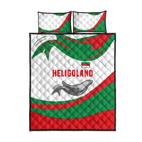 Germany Heligoland Quilt Bed Set with Seal Graphic and Red Green Wave Nature - Wonder Print Shop