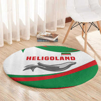 Germany Heligoland Round Carpet with Seal Graphic and Red Green Wave Nature - Wonder Print Shop