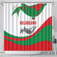 Germany Heligoland Shower Curtain with Seal Graphic and Red Green Wave Nature - Wonder Print Shop