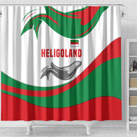 Germany Heligoland Shower Curtain with Seal Graphic and Red Green Wave Nature - Wonder Print Shop