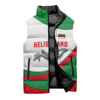 Germany Heligoland Sleeveless Puffer Jacket with Seal Graphic and Red Green Wave Nature - Wonder Print Shop