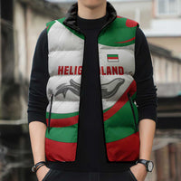 Germany Heligoland Sleeveless Puffer Jacket with Seal Graphic and Red Green Wave Nature - Wonder Print Shop