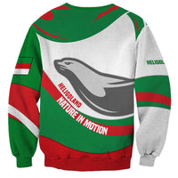 Germany Heligoland Sweatshirt with Seal Graphic and Red Green Wave Nature - Wonder Print Shop