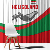 Germany Heligoland Window Curtain with Seal Graphic and Red Green Wave Nature - Wonder Print Shop