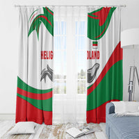 Germany Heligoland Window Curtain with Seal Graphic and Red Green Wave Nature - Wonder Print Shop