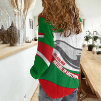 Germany Heligoland Women Casual Shirt with Seal Graphic and Red Green Wave Nature - Wonder Print Shop