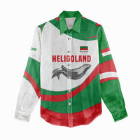Germany Heligoland Women Casual Shirt with Seal Graphic and Red Green Wave Nature - Wonder Print Shop